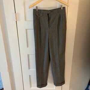Lauren Ralph Lauren Vintage Pleated Wool Trousers--Grey--Vtg sz 6 (26 waist)